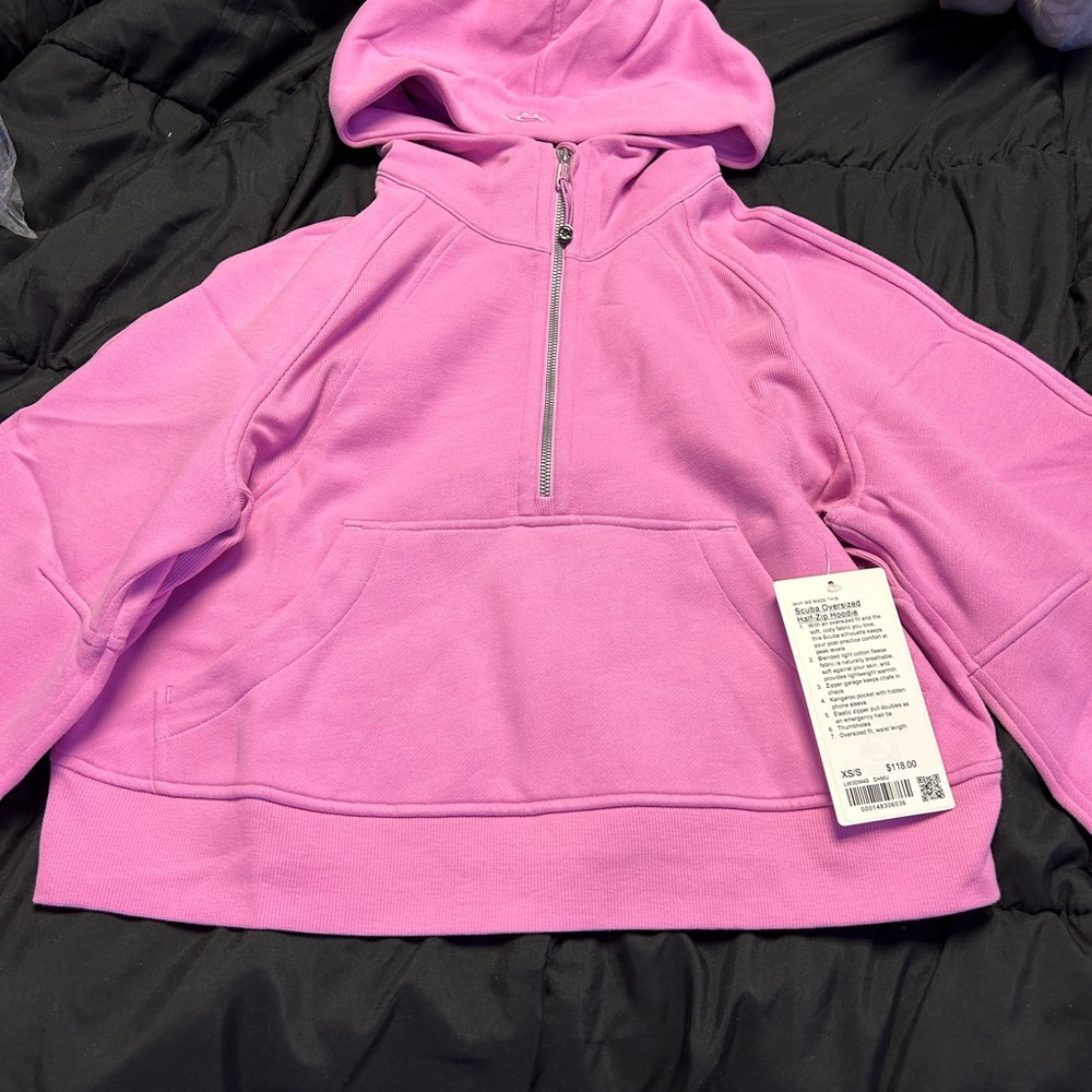 Lululemon Scuba Oversized Half Zip Hoodie in Dahlia Mauve